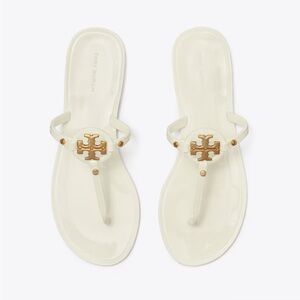 Tory Burch Mini Miller Women's Cream & Gold Jelly Sandals Size 8